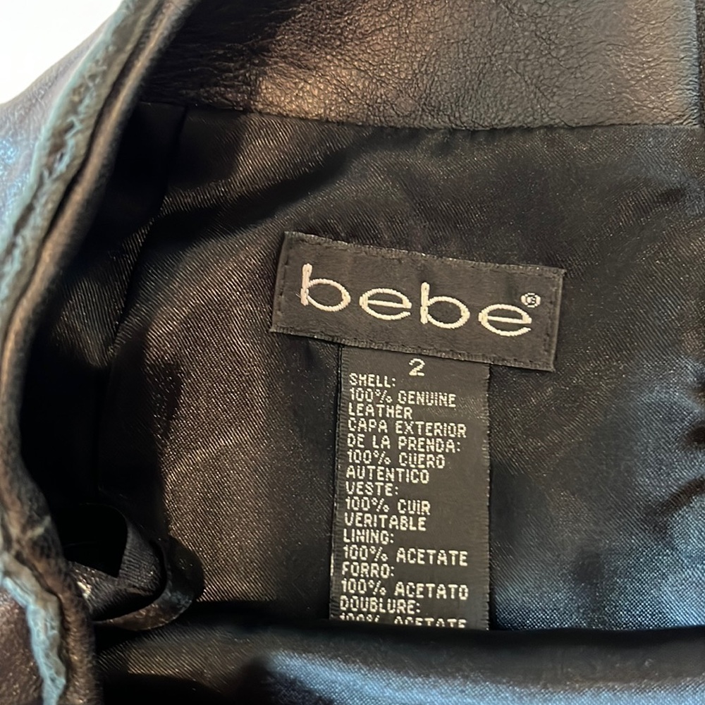 Bebe leather soft mini skirt